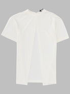 White Jacquemus Ventadou paper-blend top with crew neck, front view