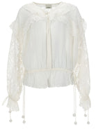 White cotton-silk Nowana blouse by Isabel Marant, front view