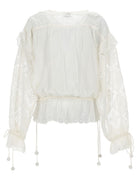 White cotton-silk Nowana blouse by Isabel Marant, back view
