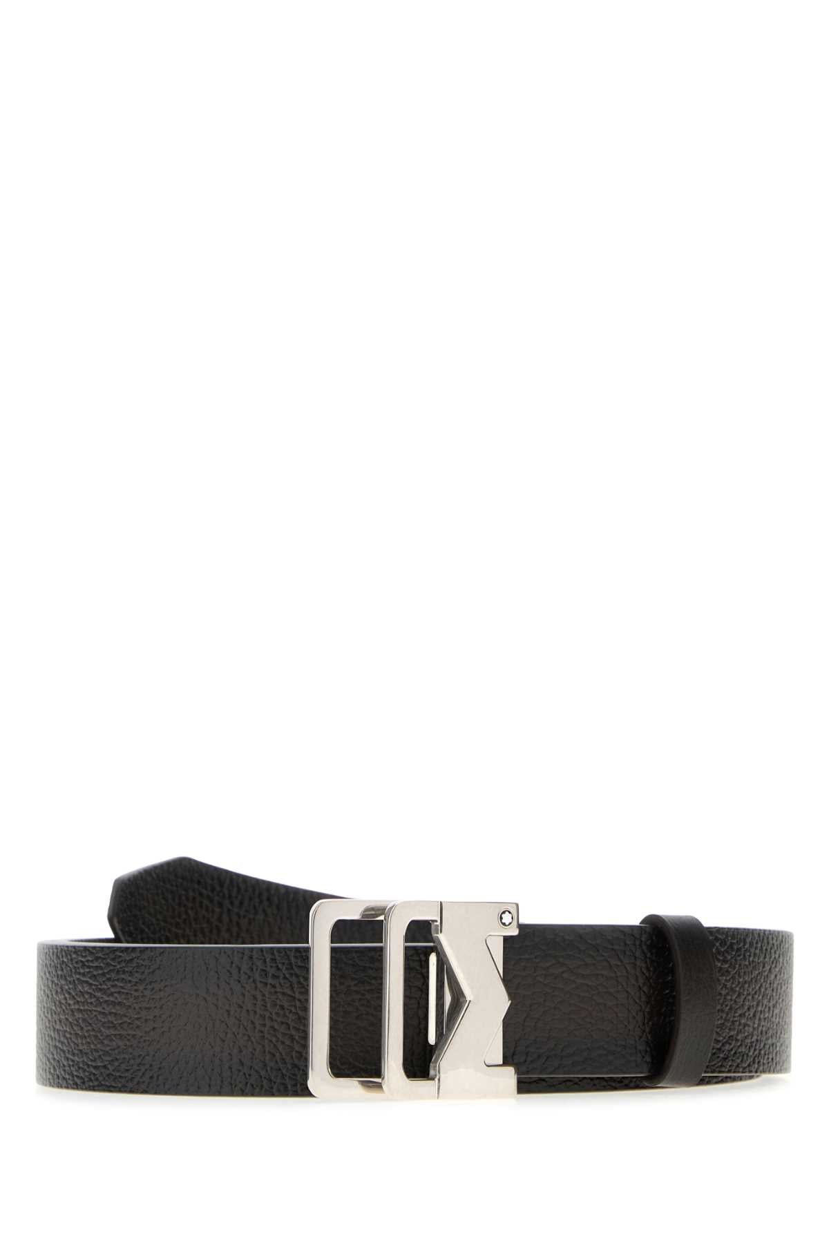 DARK BROWN LEATHER BELT MONTBLANC BROWN TU