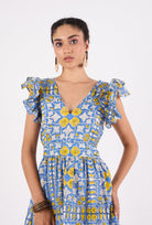 Floral mini dress with V-neckline by Beyond by Vera, side view