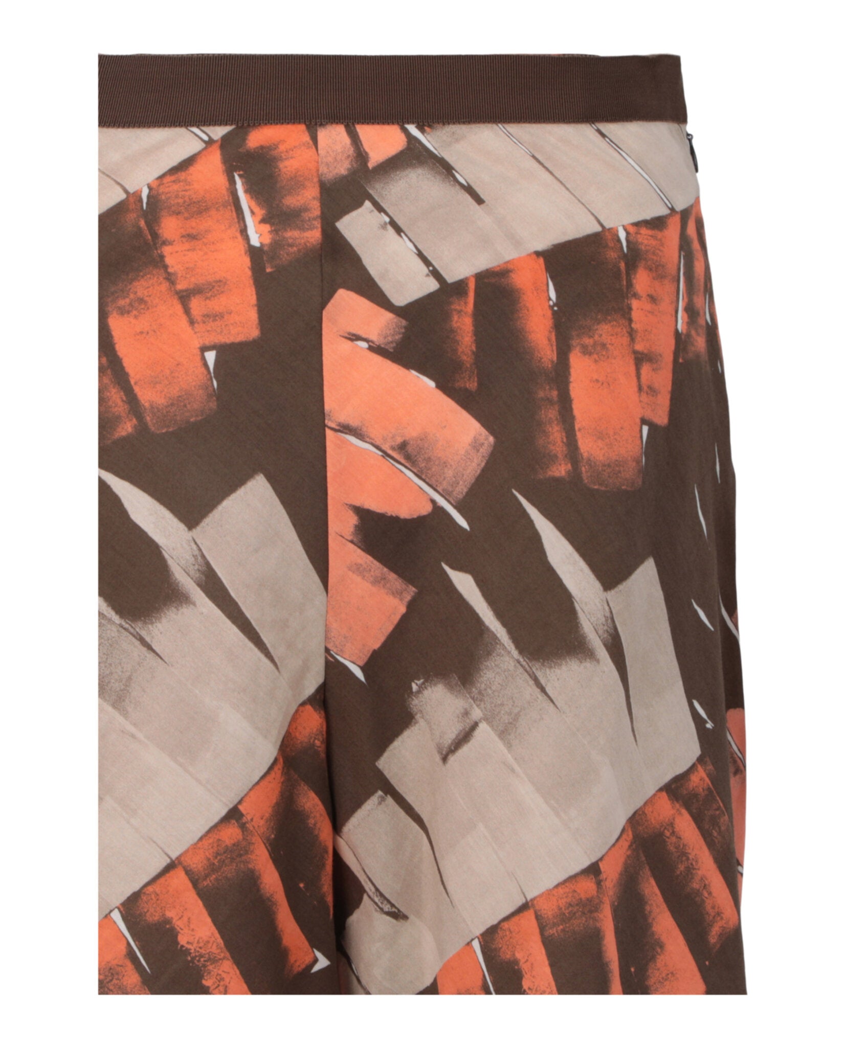 Palm print Bermuda shorts detail showing loose silhouette and fabric texture by Ferragamo