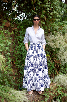 Beyond by Vera Gia skirt floral print detail showing Provence-inspired botanical motifs