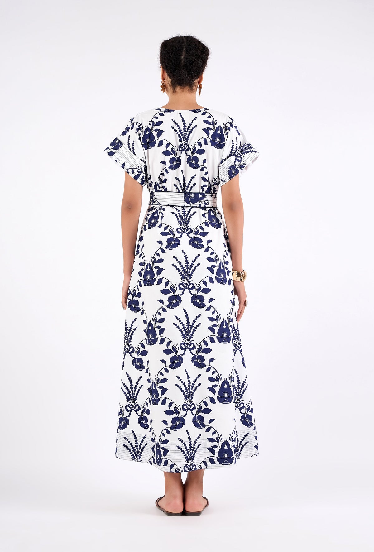 Multicolor floral maxi dress by Beyond by Vera, three-quarter view