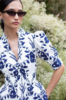 Multicolor cotton poplin dress with V-neckline by Beyond by Vera, alternate angle