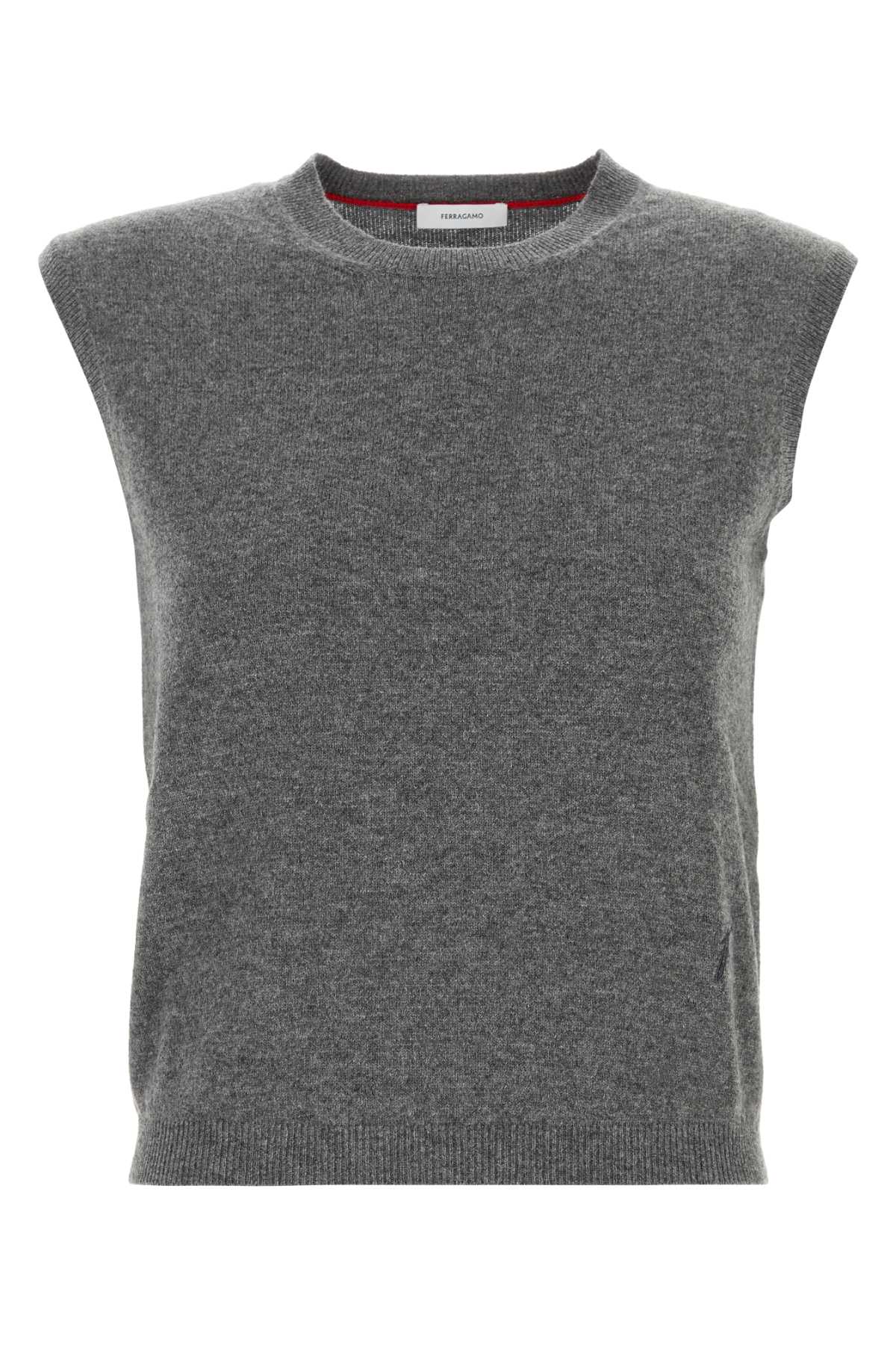 GREY STRETCH CASHMERE BLEND VEST Ferragamo GREY S