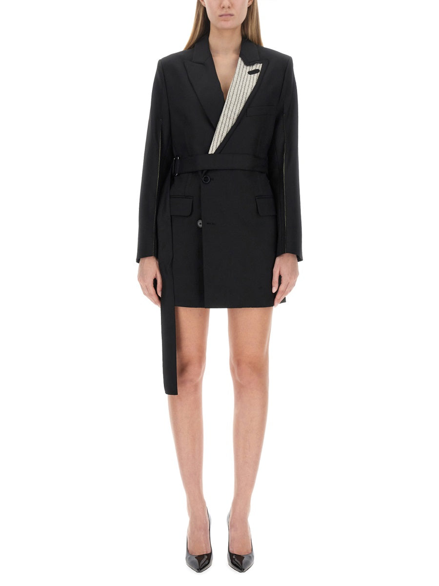 Victoria Beckham Women's Asymmetrical Blazer Dress in Black