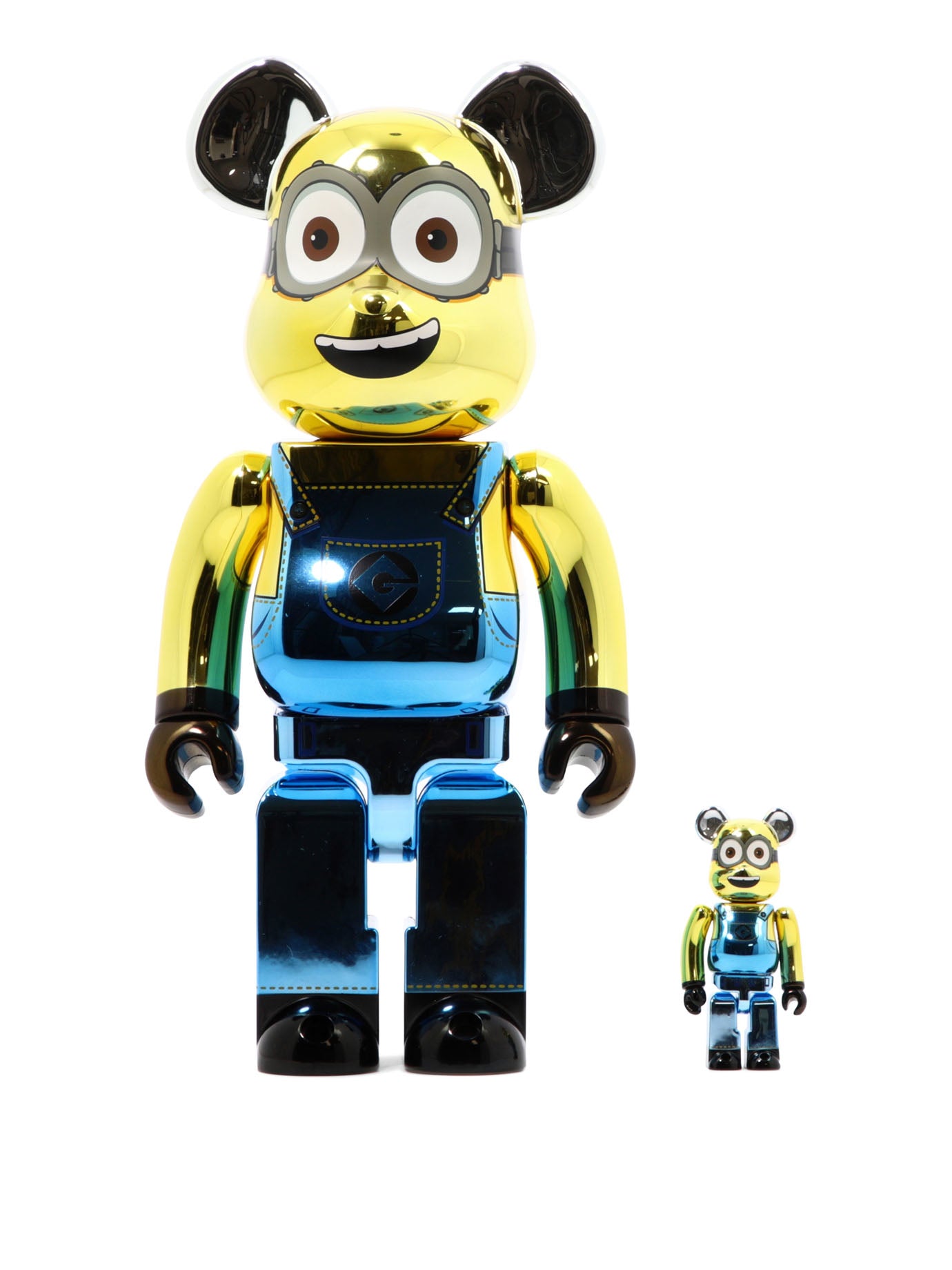 "BE@RBRICK DAVE CHROME" 100% AND 400% TOY Medicom Toy GOLD UNI