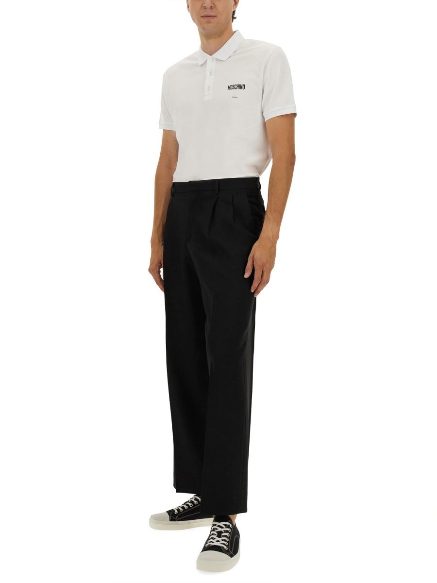 COTTON PIQUE POLO MOSCHINO COUTURE