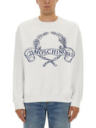 SWEATSHIRT WITH LAUREL CROWN LOGO EMBROIDERY MOSCHINO COUTURE WHITE M
