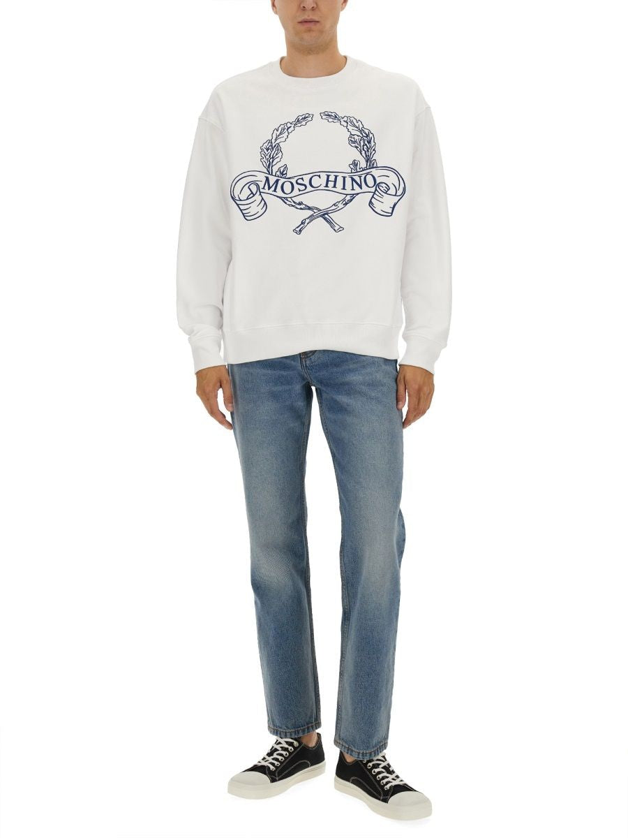 SWEATSHIRT WITH LAUREL CROWN LOGO EMBROIDERY MOSCHINO COUTURE