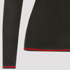Gucci polo hem detail with red and green Web stripe, close-up