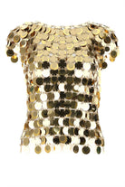 GOLD SEQUINS TOP Paco Rabanne METALLIC 34