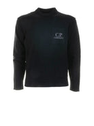 BLACK LONG-SLEEVED SHIRT WITH LOGO PATCH ON THE CHEST C.P.COMPANY BLACK S
