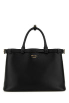 BLACK LEATHER MEDIUM PRADA BUCKLE HANDBAG Prada BLACK TU