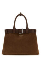 BROWN SUEDE PRADA BUCKLE MEDIUM HANDBAG Prada BROWN TU