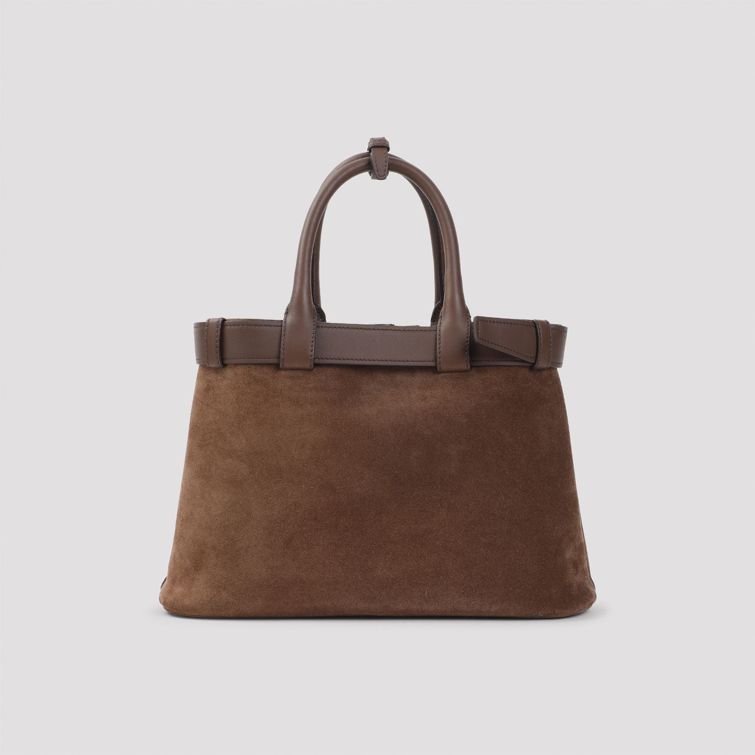 BROWN SUEDE PRADA BUCKLE MEDIUM HANDBAG Prada