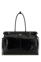BLACK LEATHER SHOULDER BAG Prada BLACK TU