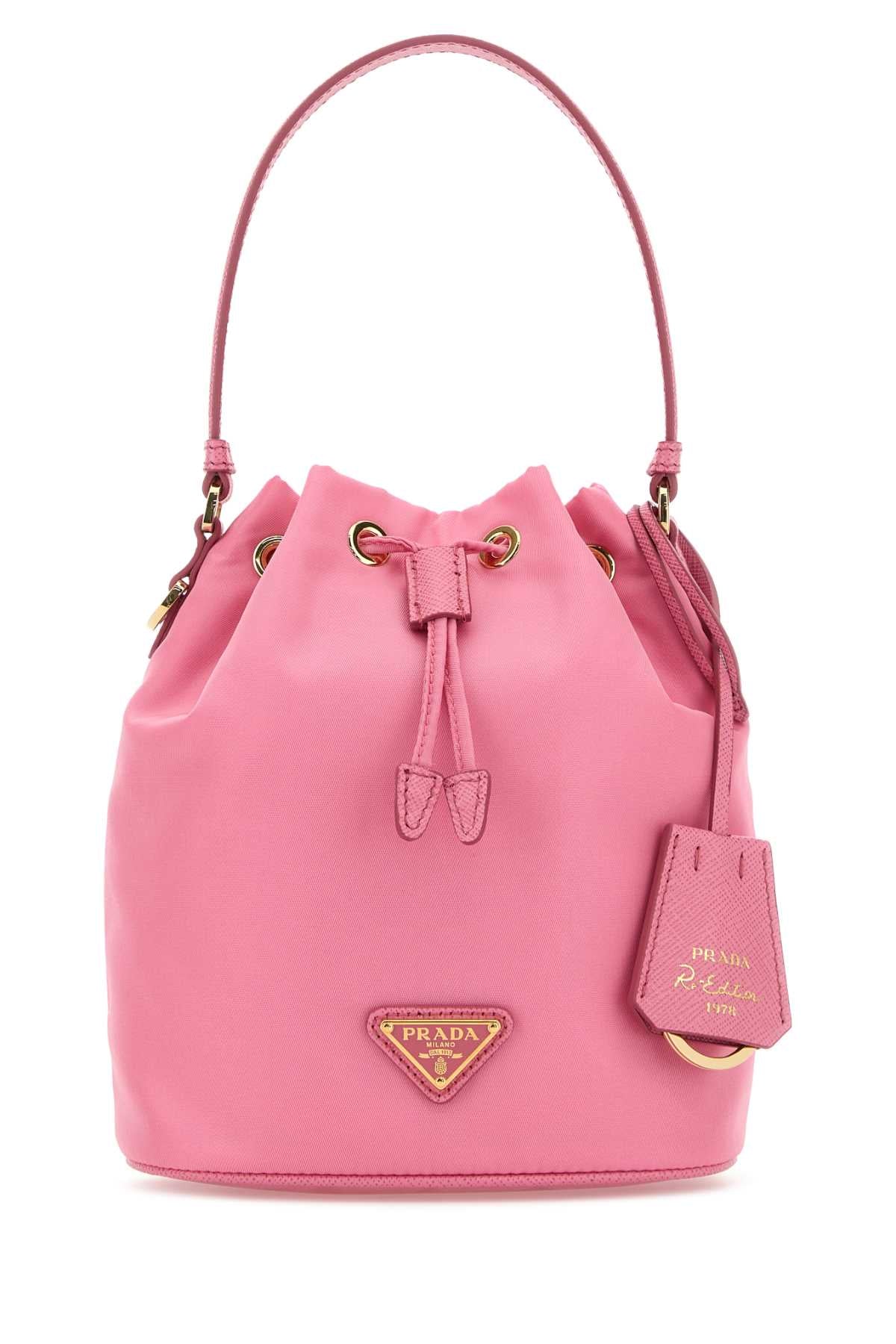 PINK NYLON BUCKET BAG Prada PINK TU