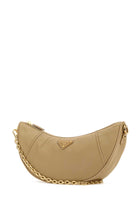 BEIGE RE-NYLON PRADA DEMI-LUNE SHOULDER BAG Prada