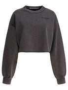 CROPPED CREWNECK SWEATSHIRT Alexander wang BLACK XS