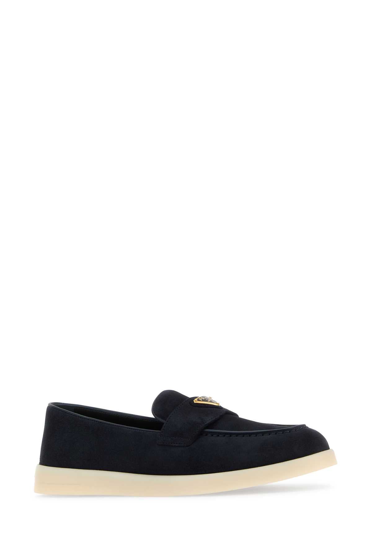 BLUE SUEDE LOAFERS Prada