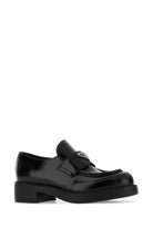 CHOCOLATE LEATHER LOAFERS Prada