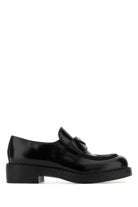 CHOCOLATE LEATHER LOAFERS Prada black 37