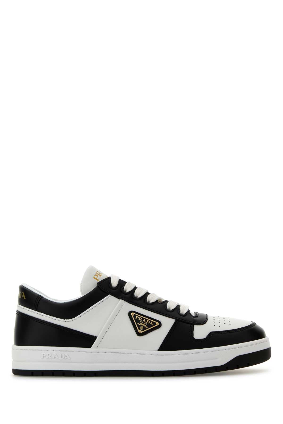 TWO-TONE LEATHER DOWNTOWN SNEAKERS Prada MULTICOLOURED 38.5
