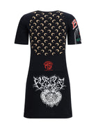 Marine Serre mini dress with moon pattern panels, alternate view
