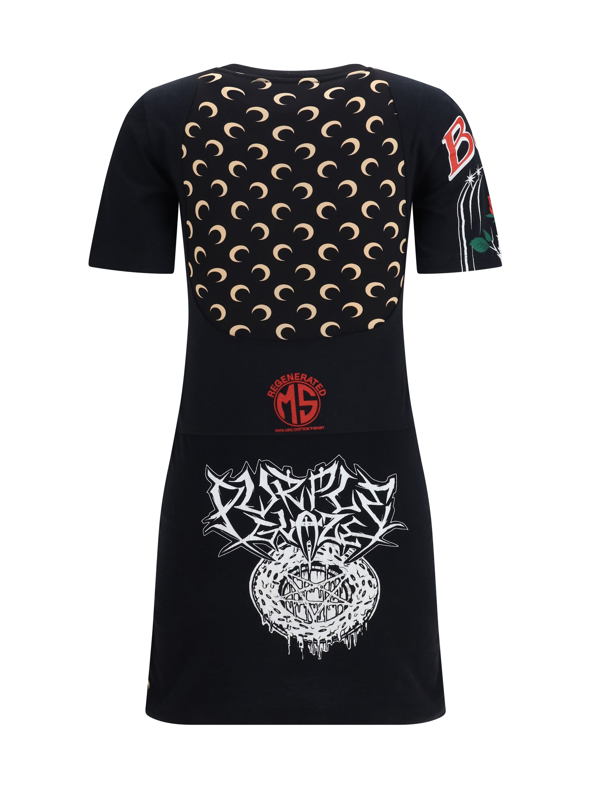 Marine Serre mini dress with moon pattern panels, alternate view