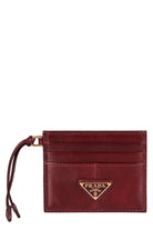LEATHER CARD HOLDER Prada Burgundy TU