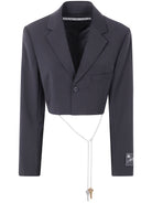 CROPPED BLAZER WITH CHAIN Alexander wang BLACK XS