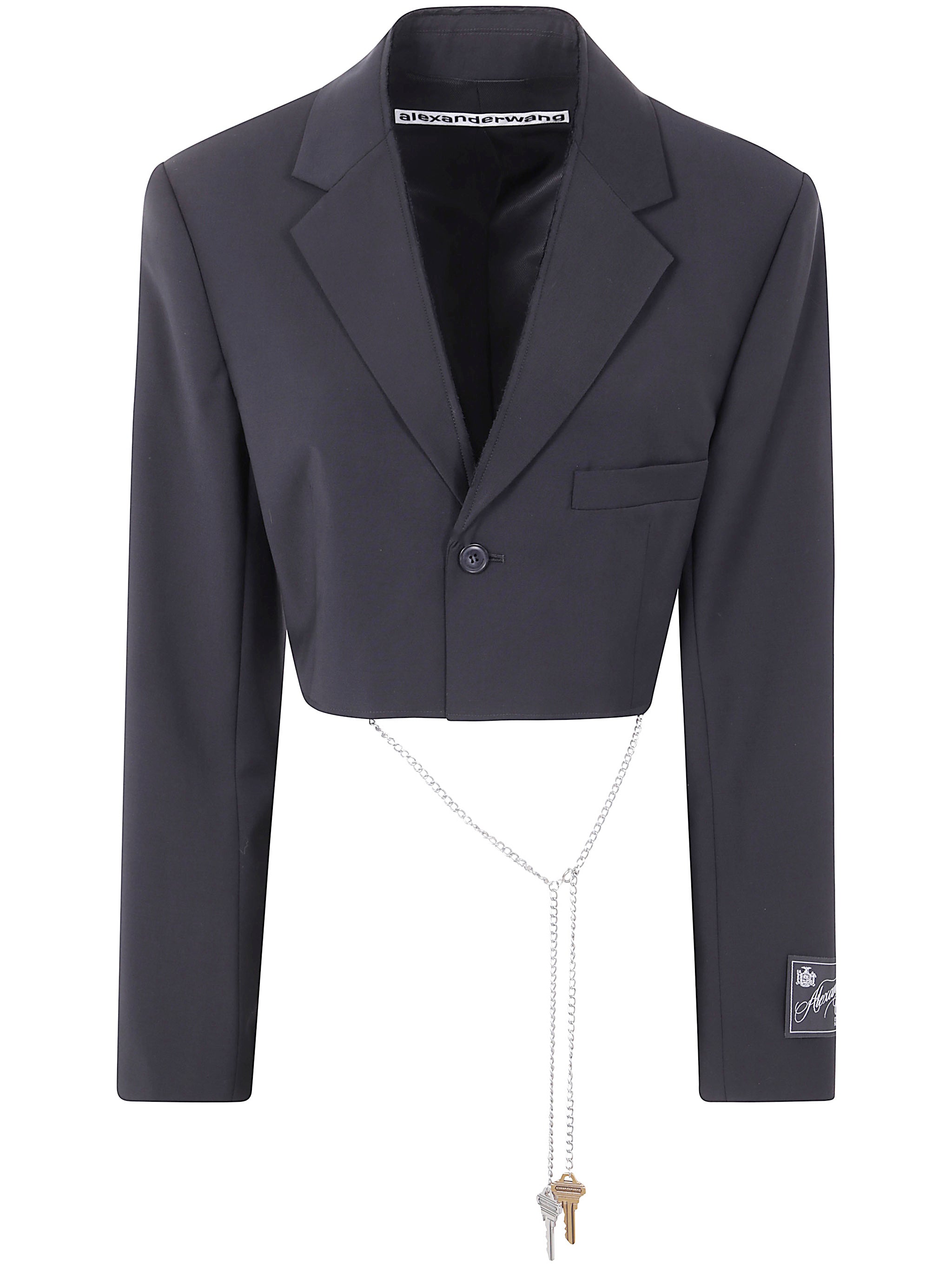 CROPPED BLAZER WITH CHAIN Alexander wang BLACK XS