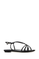 BLACK LEATHER SANDALS Prada