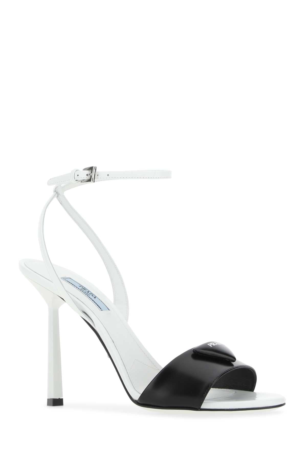 TWO-TONE LEATHER SANDALS Prada