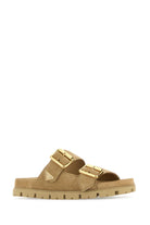 SAND SUEDE SLIPPERS Prada