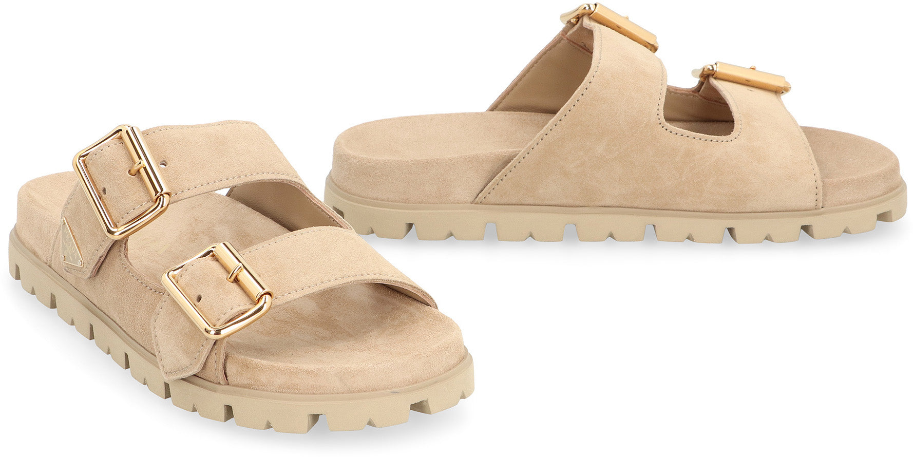 SAND SUEDE SLIPPERS Prada