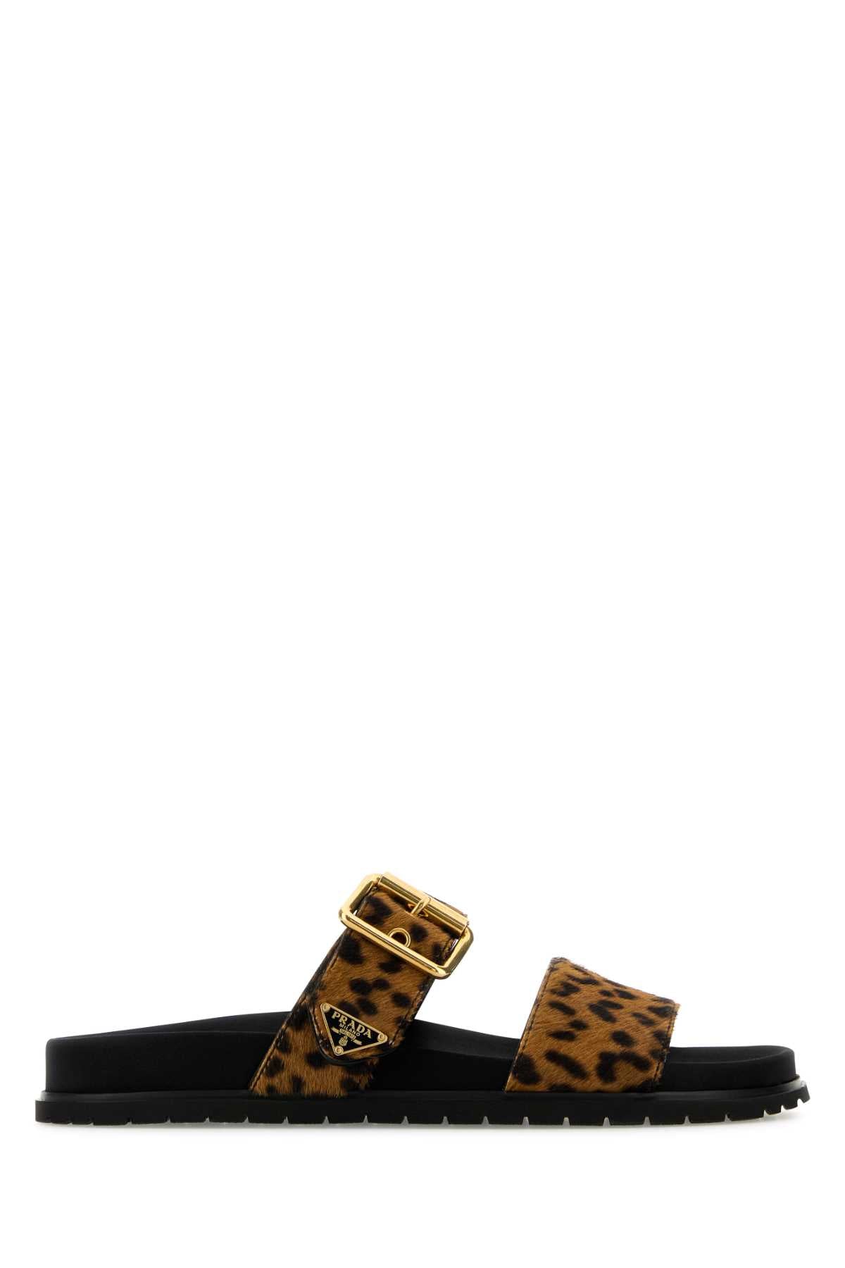 PRINTED CALF HAIR SLIPPERS Prada PRINTED 35
