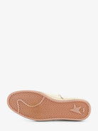 Beige leather Ballstar sneakers by Golden Goose, top view showing laces