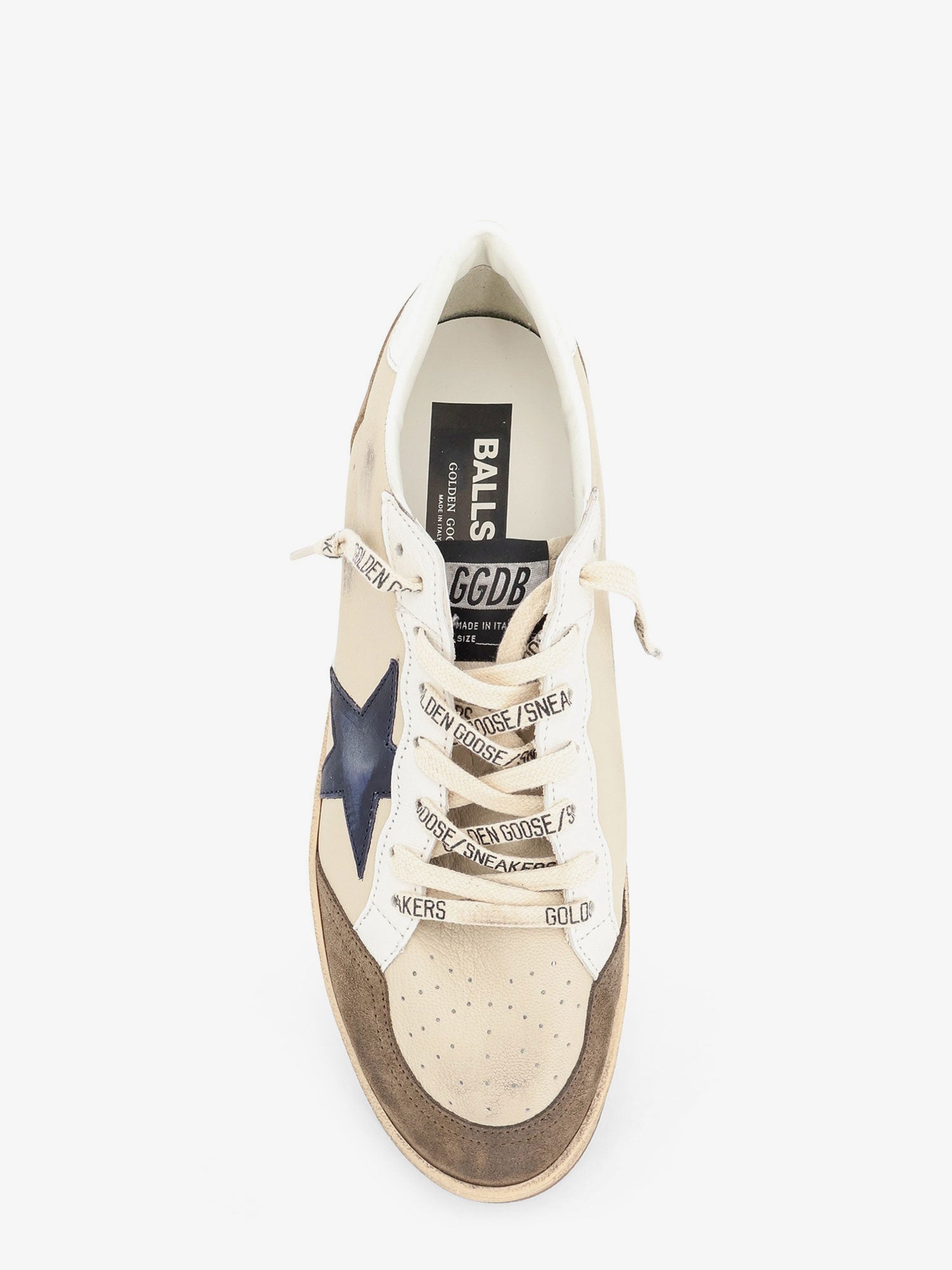 Beige leather Ballstar sneakers by Golden Goose, sole detail