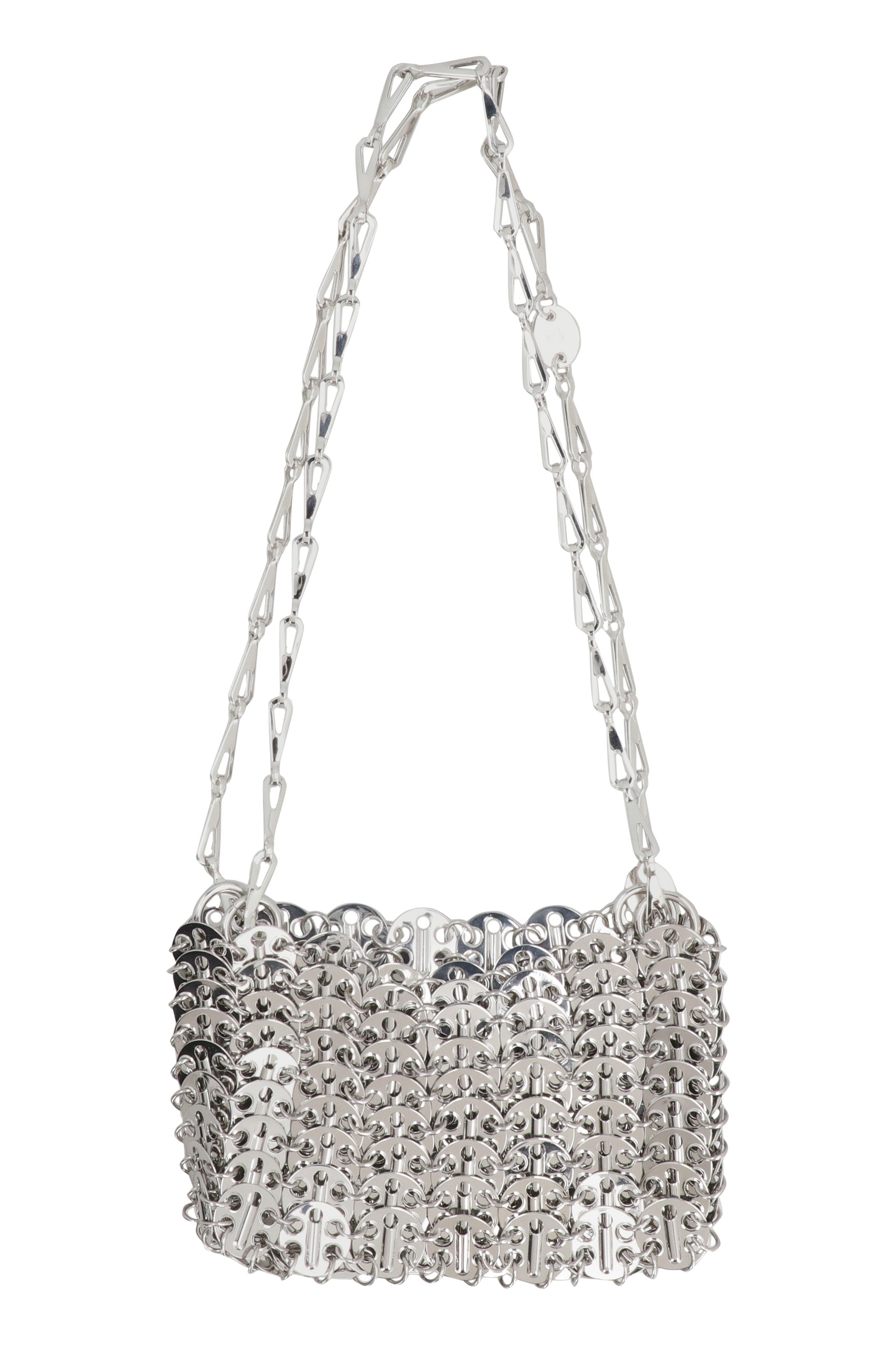 SILVER METAL 1969 NANO SHOULDER BAG Paco Rabanne