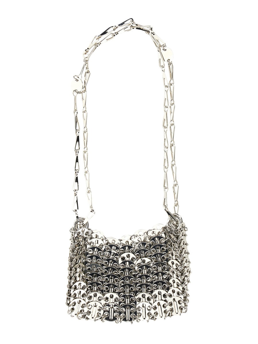 SILVER METAL 1969 NANO SHOULDER BAG Paco Rabanne