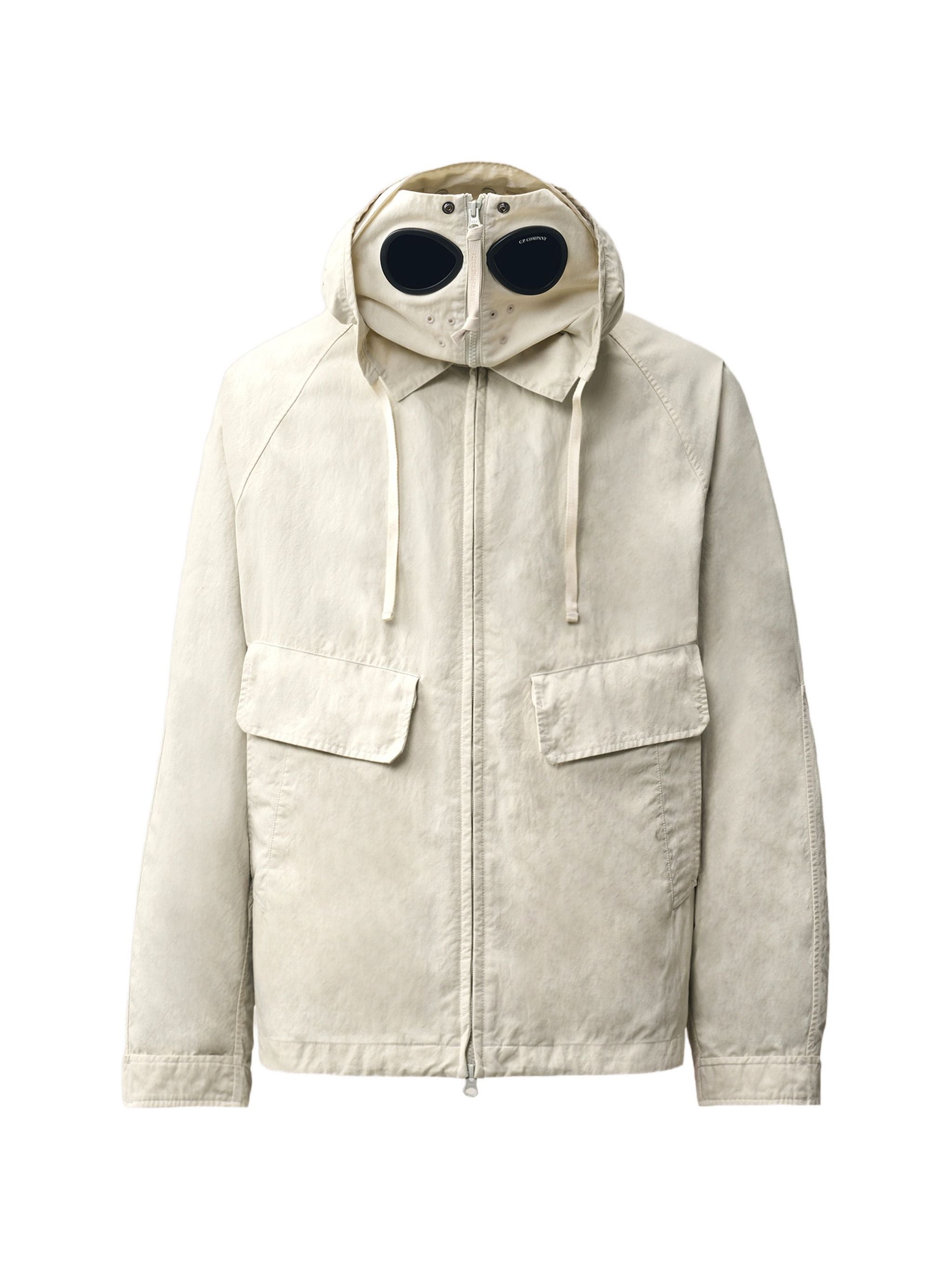 GOGGLE-DETAIL HOODED JACKET, METAL / L
