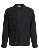 GARMENT DYED WORK JACKET IN LINEN ALEX MILL BLACK S