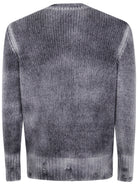 HAND PAINTED ROUND NECK PULLOVER IN CASHMERE SILK WITH DESTROYED EDGES Avant Toi