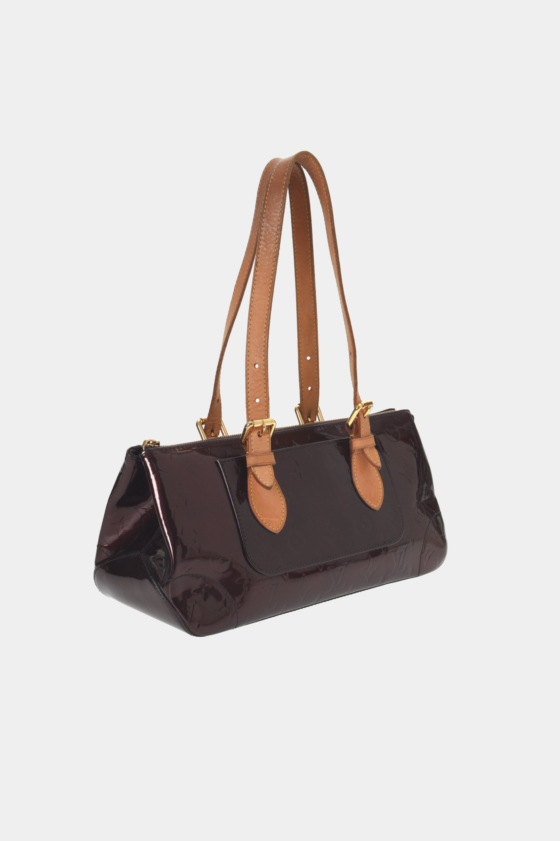 Rosewood patent leather handbag Louis Vuitton Burgundy in Patent