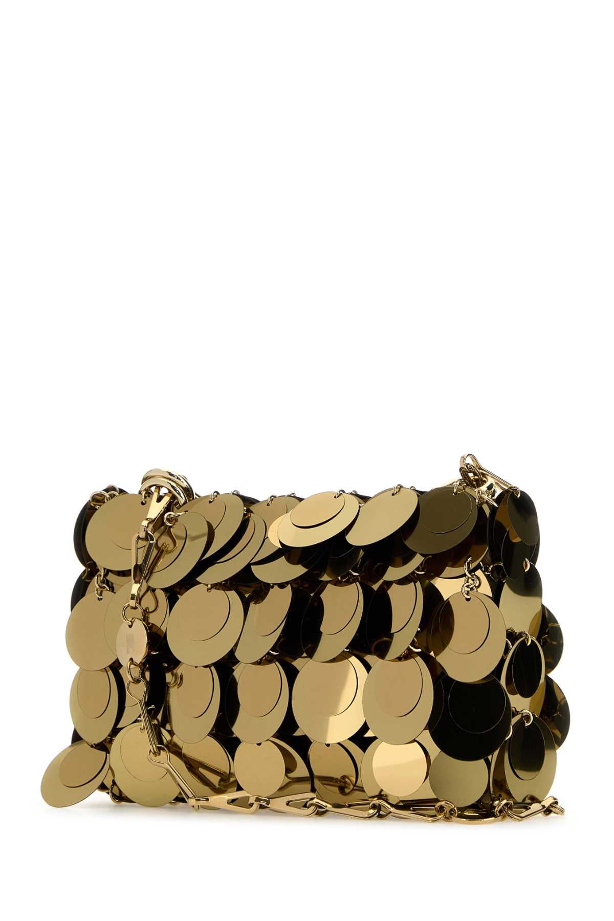 GOLD MAXI SEQUINS NANO SHOULDER BAG Paco Rabanne