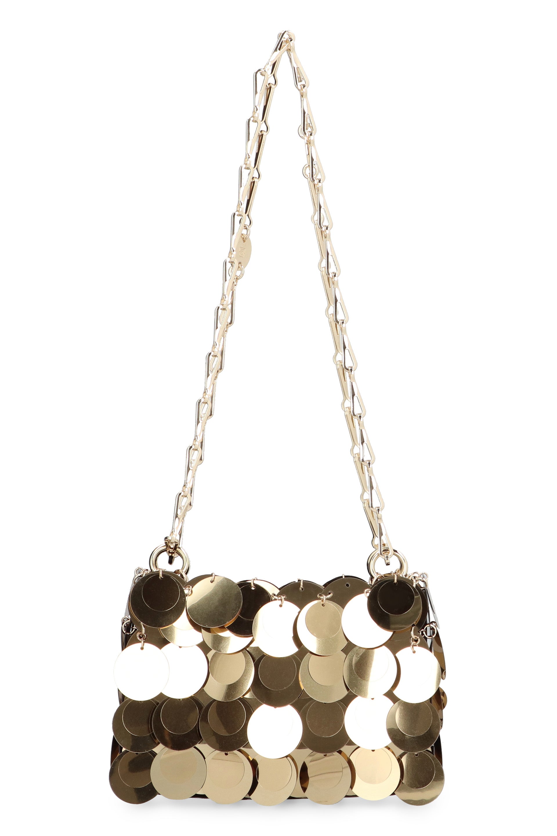 GOLD MAXI SEQUINS NANO SHOULDER BAG Paco Rabanne