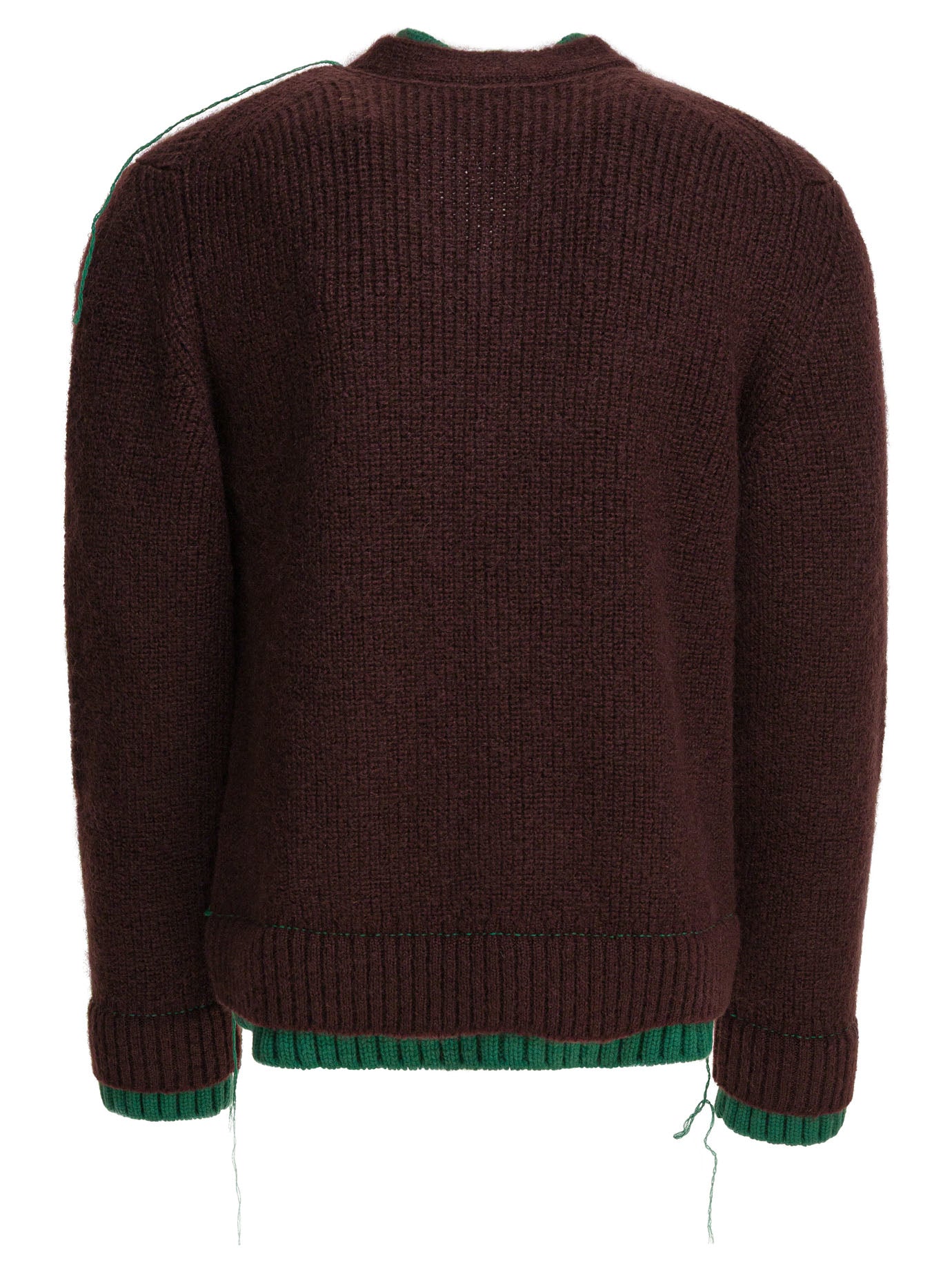 BROWN WOOL KNITWEAR Sacai